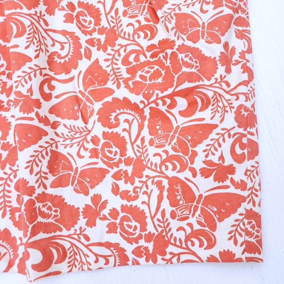 Anthropologie Odille Orange White Pleated Skirt - Picture 4 of 6